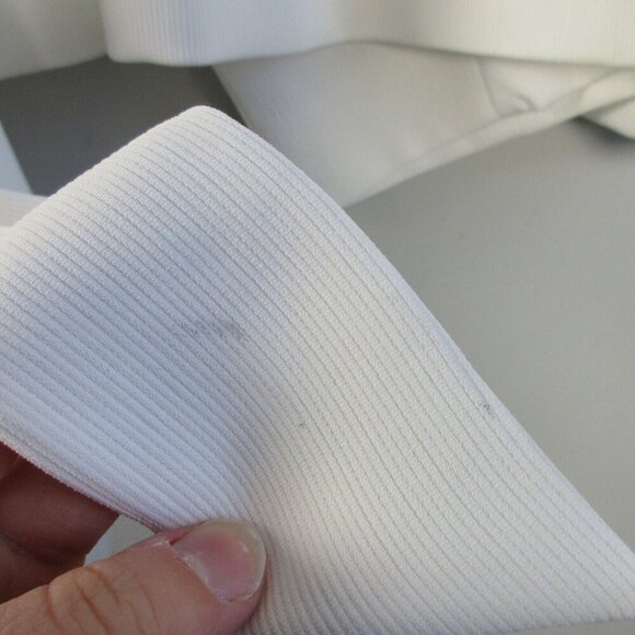 Club Monaco Tie Waist Blazer Women S White Open Front Ribbed Jacket Texture 442 - Picture 8 of 13